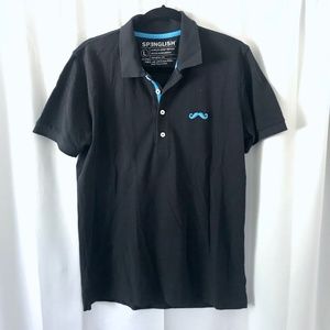Spenglish Moustache Embroidered Polo Shirt